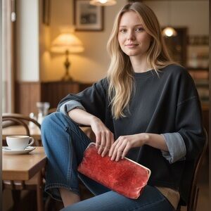 Super loved Hobo Lauren Clutch in Rasberry bold & beautiful still going strong
